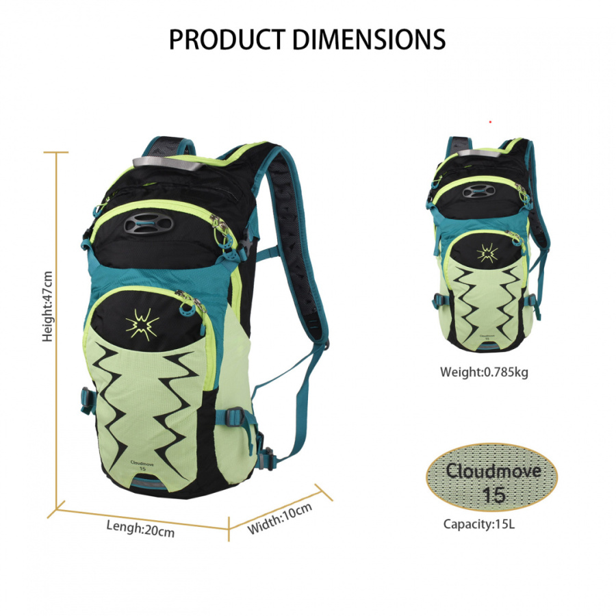 B0193 CLOUDMOVE 15 Рюкзак (15 зелёный) B0193 CLOUDMOVE 15 Рюкзак (15 зелёный)