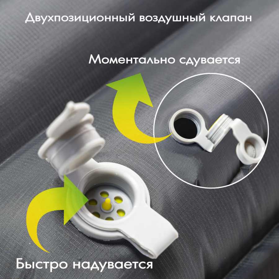 LUXOR AIR GREY MAT коврик надувной (185х60х8,оливковый) LUXOR AIR GREY MAT коврик надувной (185х60х8,оливковый)