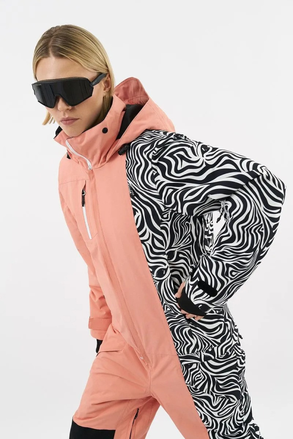 Комбинезон LIME KN1131 (XS, Персиковый/принт зебра, , , , , )