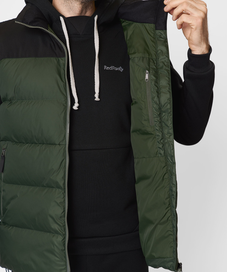 Жилет пуховый Nansen R Мужской (XXL, 5110/т.зеленый/черный, , , , , )