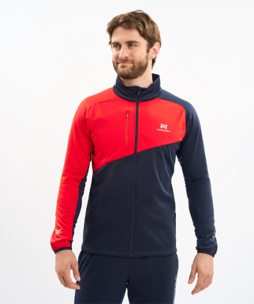 Разминочная куртка Nordski Premium Blueberry/Red (46-S, Blueberry/Red, , , , , )