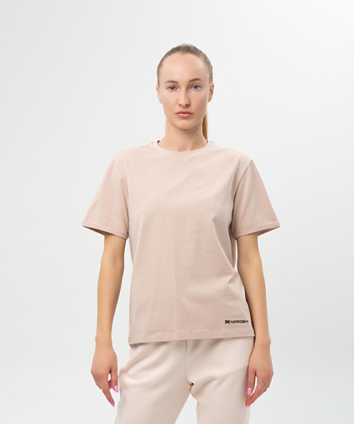Футболка Nordski Simple Logo Beige W (38, Beige, , , , , )