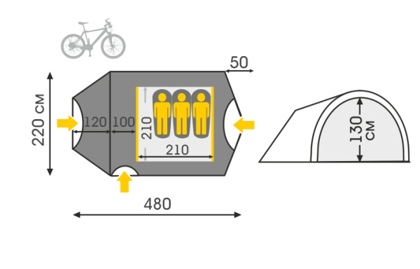 Talberg atol 3 палатка talberg (зелёный)