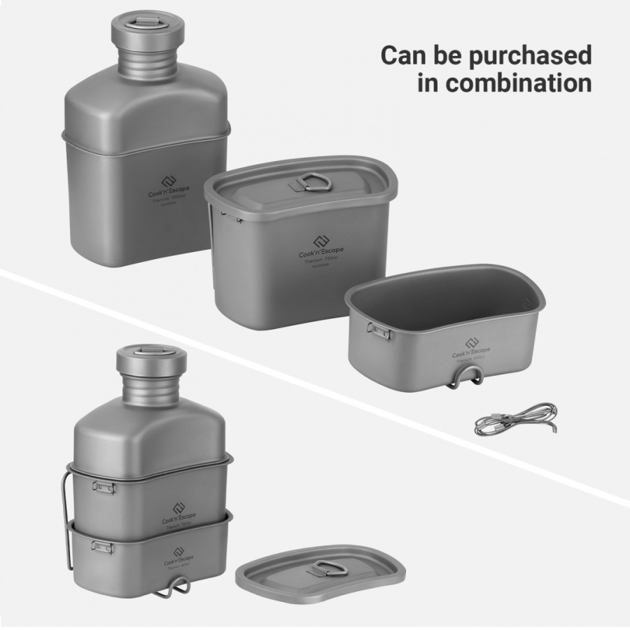 Купить Cook 'n' Escape ca2117 titanium canteen mesh kit набор походной посуды 14 740 ₽ Cook 'n' Escape ca2117 titanium canteen mesh kit набор походной посуды