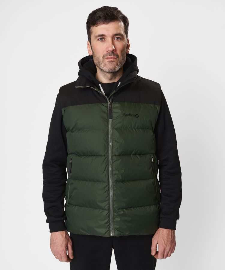 Жилет пуховый Nansen R Мужской (XXL, 5110/т.зеленый/черный, , , , , )