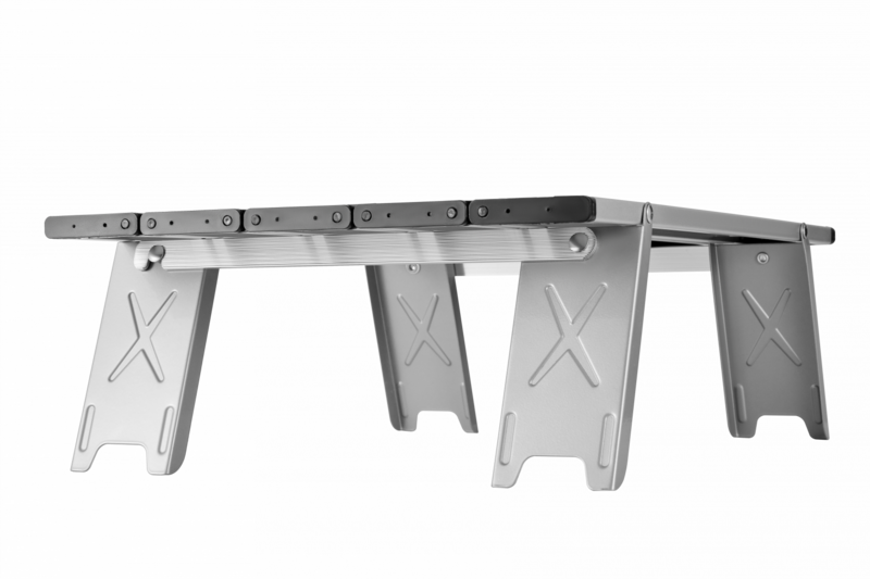 2401 MINI ALUNIUM TABLE S стол скл. алюм (серебристый)