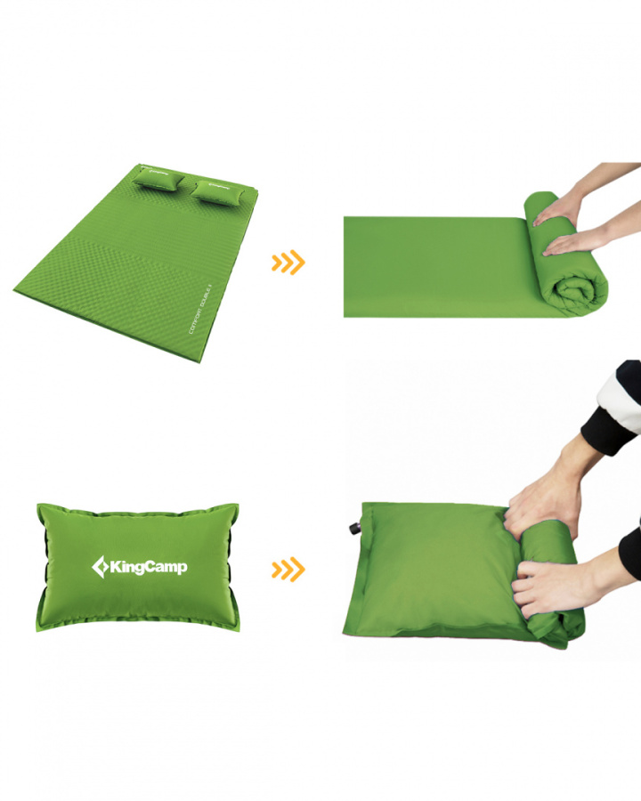 3594 COMFORT DOUBLE коврик самонад (198X130X4см, зеленый)