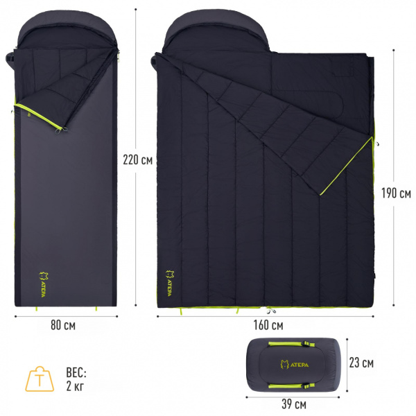 Купить Atepa 2101 rocky 520l -4°с 230х90 спальный мешок (-4°c, черный/графитовый правый) 13 220 ₽ Atepa 2101 rocky 520l -4°с 230х90 спальный мешок (-4°c, черный/графитовый правый)