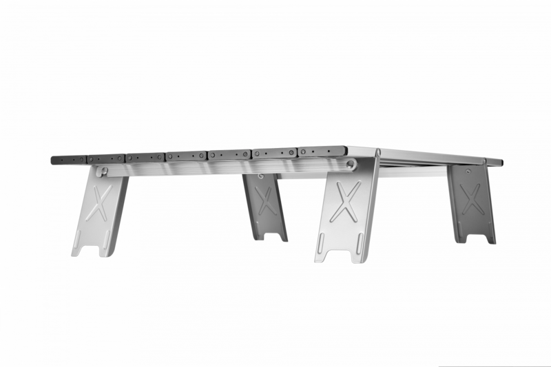 2403 MINI ALUNIUM TABLE L стол скл. алюм (черный)