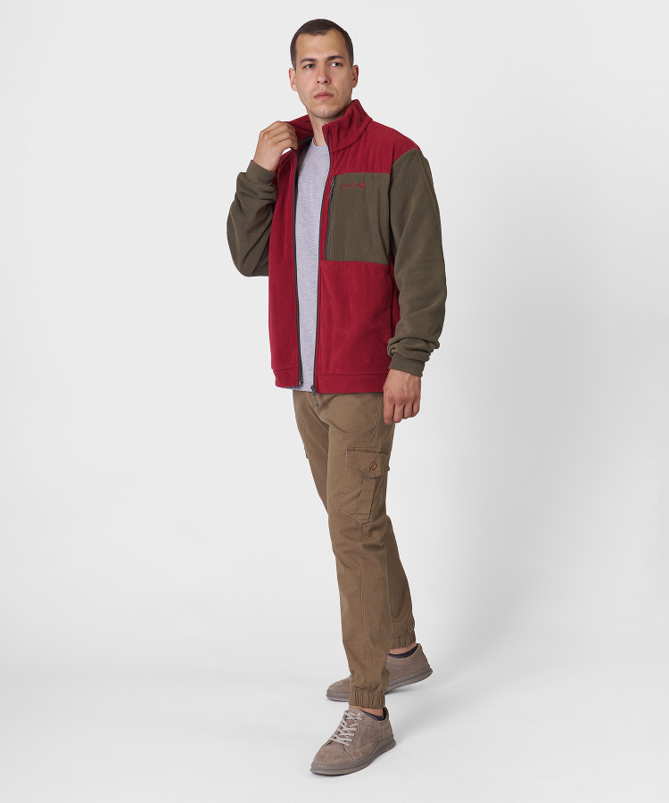 Джемпер Camp Jacket Мужской (XXL, 1131/бордовый/т.оливковый, , , , , )