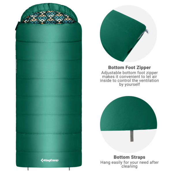 Купить King Camp 2001 superior 300xl -13°с 230x92 спальный мешок (зелёный, левый) 8 400 ₽ King Camp 2001 superior 300xl -13°с 230x92 спальный мешок (зелёный, левый)