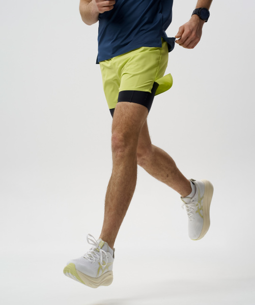 Шорты 2 в 1 Nordski Road Lime/Black (46-S, Lime/Black, , , )