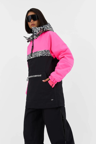 Анорак EVA AK4117 (XS, 56/NEO22/20 принта зебра/неоцикламен/черный, , , , , )