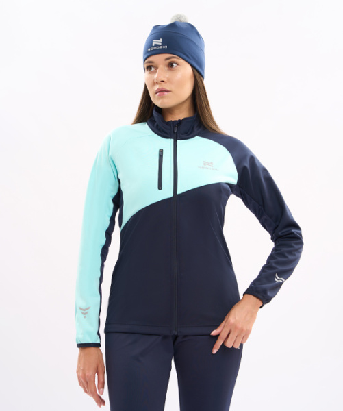 Разминочная куртка Nordski Premium Blueberry/Mint W (38-S, Blueberry/Mint, , , , , )