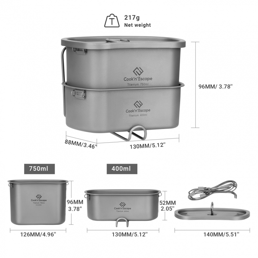 Купить Cook 'n' Escape ca2117 titanium canteen mesh kit набор походной посуды 14 740 ₽ Cook 'n' Escape ca2117 titanium canteen mesh kit набор походной посуды