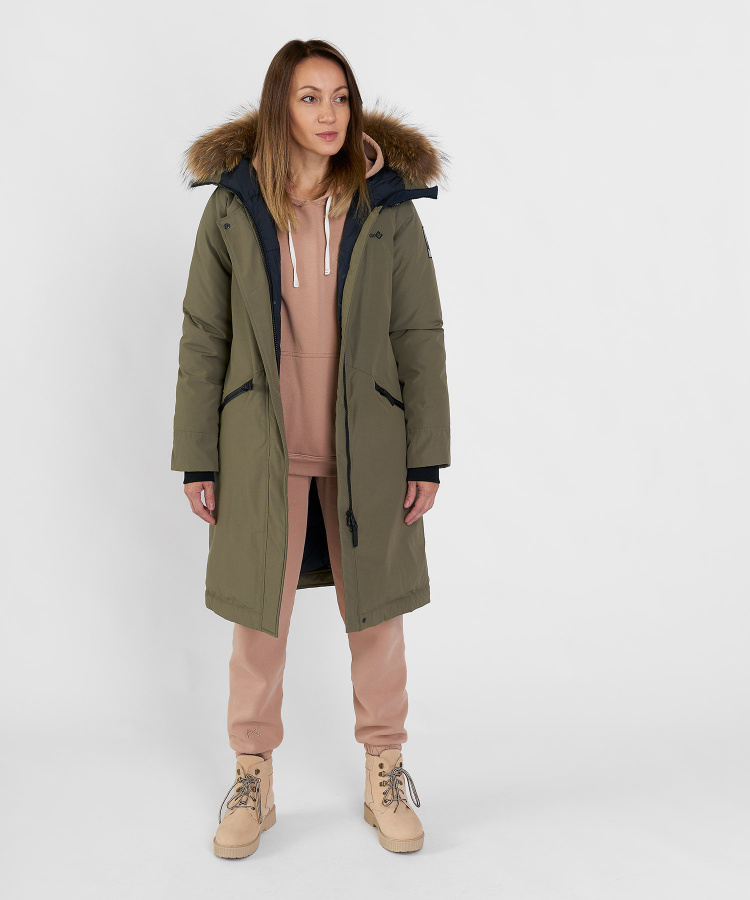 Полупальто пуховое Nyla III Женское (L, 3100/т.оливковый, , , W23-24, , )
