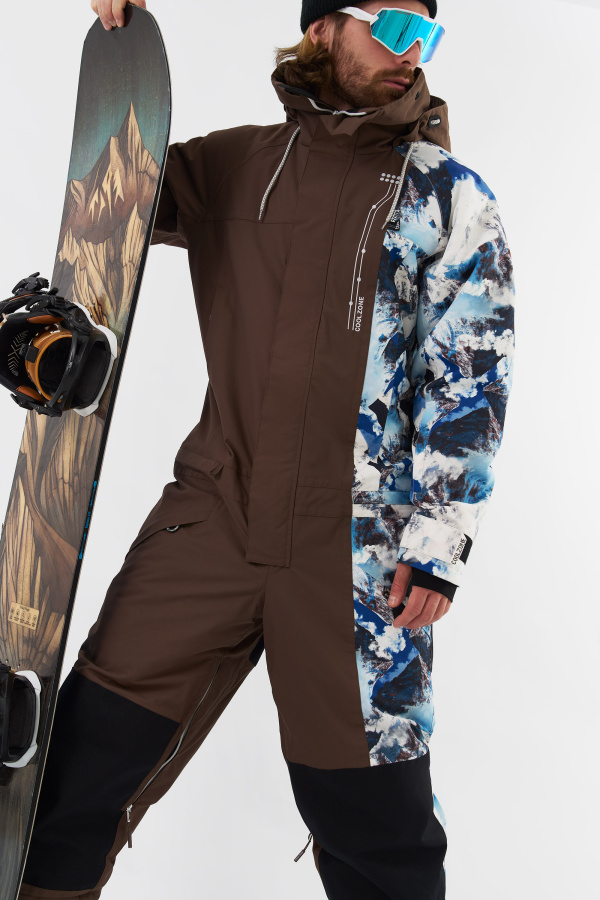 Комбинезон VOLK KN2126 (M, 38/55 коричневый/принт гора, , , , , )