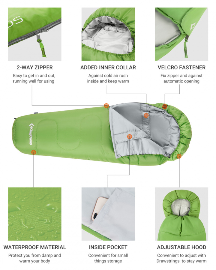 3131 TRECK 300 215x80x55 спальный мешок (-13С, черный, правый)