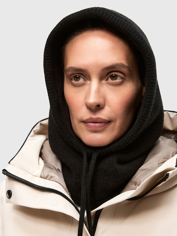 *100660 Капор вязанный UDA (One Size, 060 чёрный, , , , , )