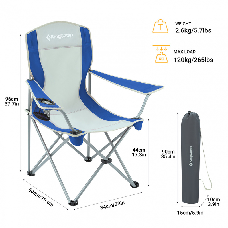 3818 Arms Chair кресло скл. cталь (84Х50Х96, сине-серый)