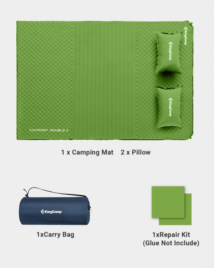 3594 COMFORT DOUBLE коврик самонад (198X130X4см, зеленый)