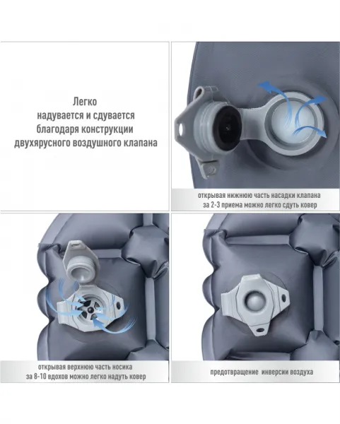 Atepa 1008 mattress коврик надувной (св. серый, 189х58х6 см)