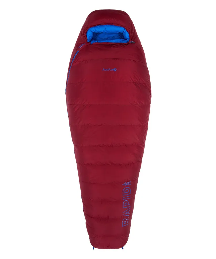 Спальный мешок пуховый Rapid -40C right (Regular, 1282/т.красный/синий, , , , , )