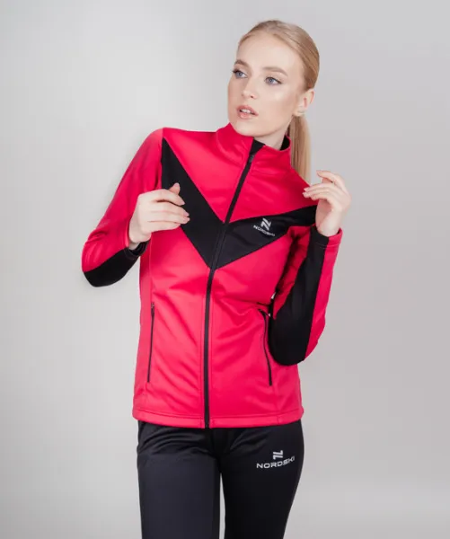 Разминочная куртка Nordski Base Pink/Black W (S, Pink/Black, , , , , )