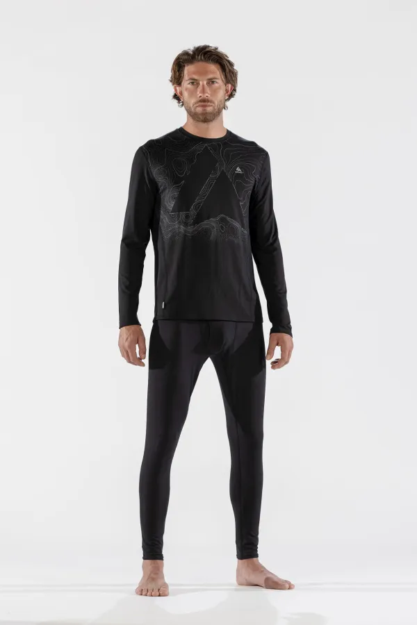 Термобелье футболка мужская MENS BODYFIT CONTOUR CREW NECK (XL, 020 Black, , , , , )