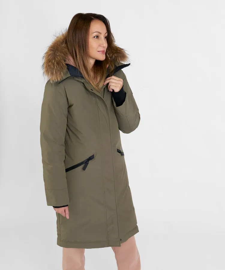 Полупальто пуховое Nyla III Женское (XS, 3100/т.оливковый, , , W23-24, , )
