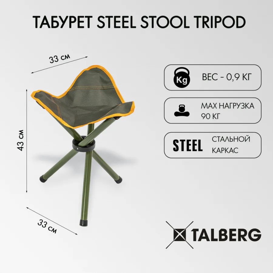 Табурет Steel Stool Tripod (33x33x43)