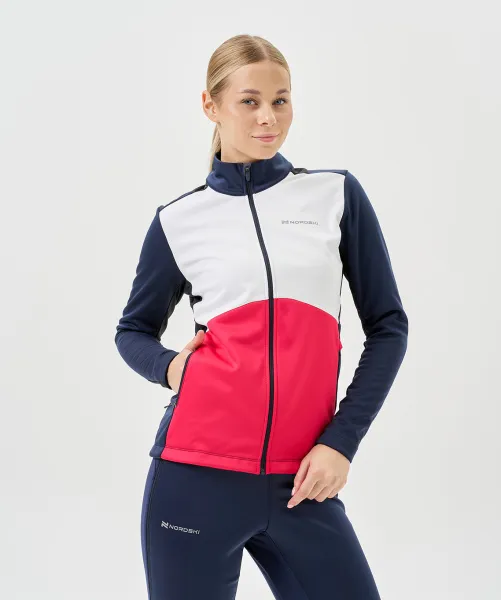 Тренировочная куртка Nordski Advance White/Pink/Blueberry W (38-S, White/Orchid/Black, , , , , )