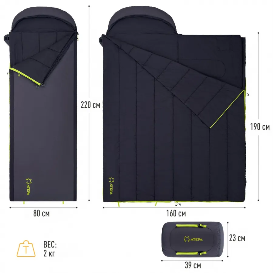 2101 ROCKY 520L -4°С 230х90 спальный мешок (-4°C, черный/графитовый правый)
