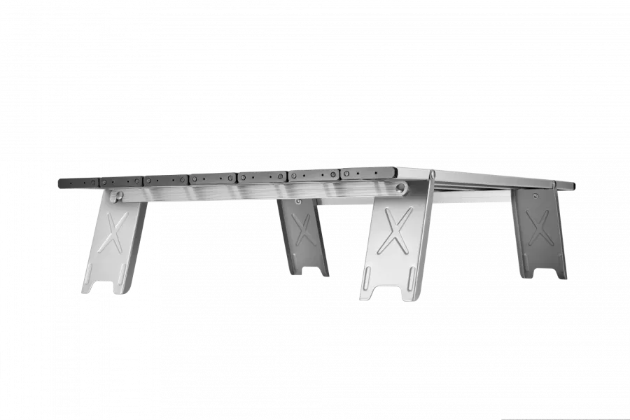 2403 MINI ALUNIUM TABLE L стол скл. алюм (серебристый)