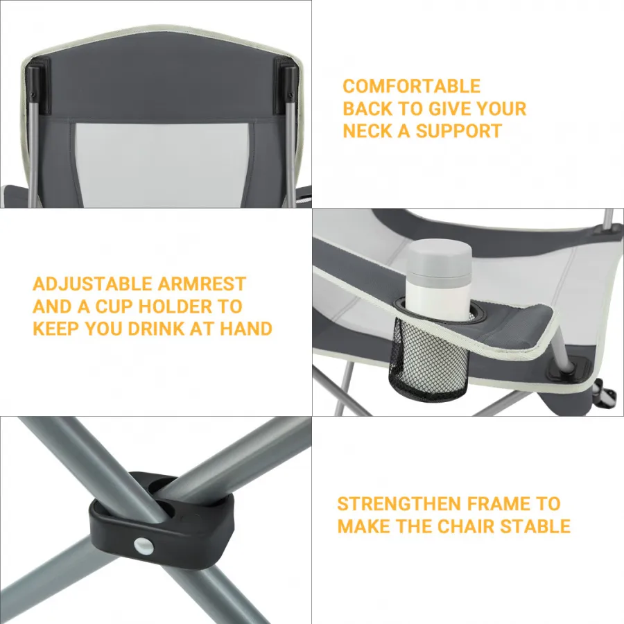 3818 Arms Chair кресло скл. cталь (84Х50Х96, черно-серый)