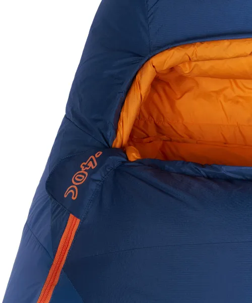 Спальный мешок пуховый Yeti-30C left (Regular, 9723/деним/оранжевый, , , , , )