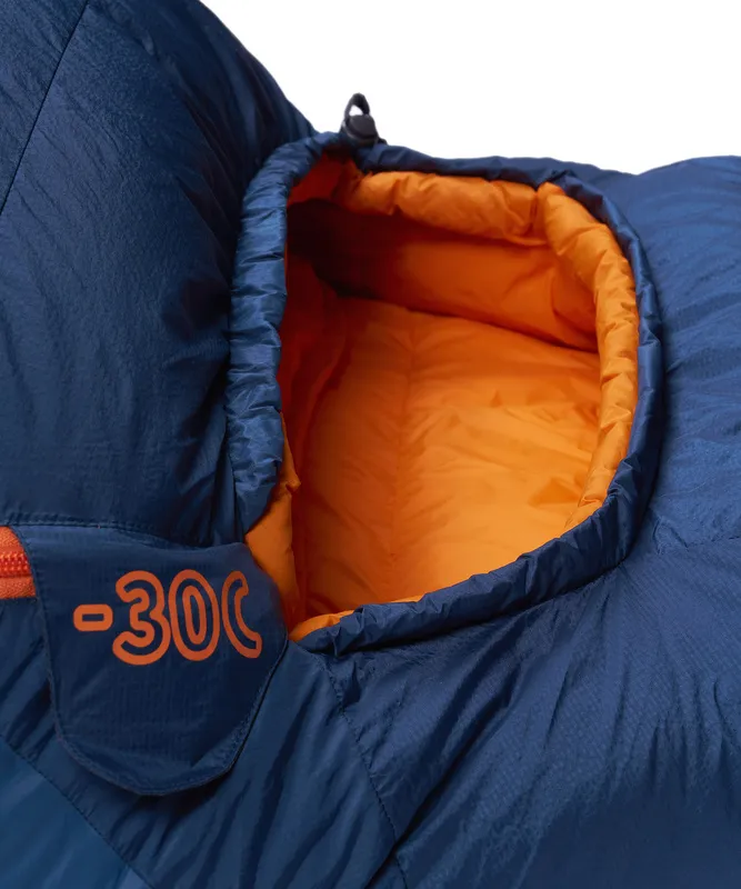 Спальный мешок пуховый Yeti-30C right (Long, 9723/деним/оранжевый, , , , , )